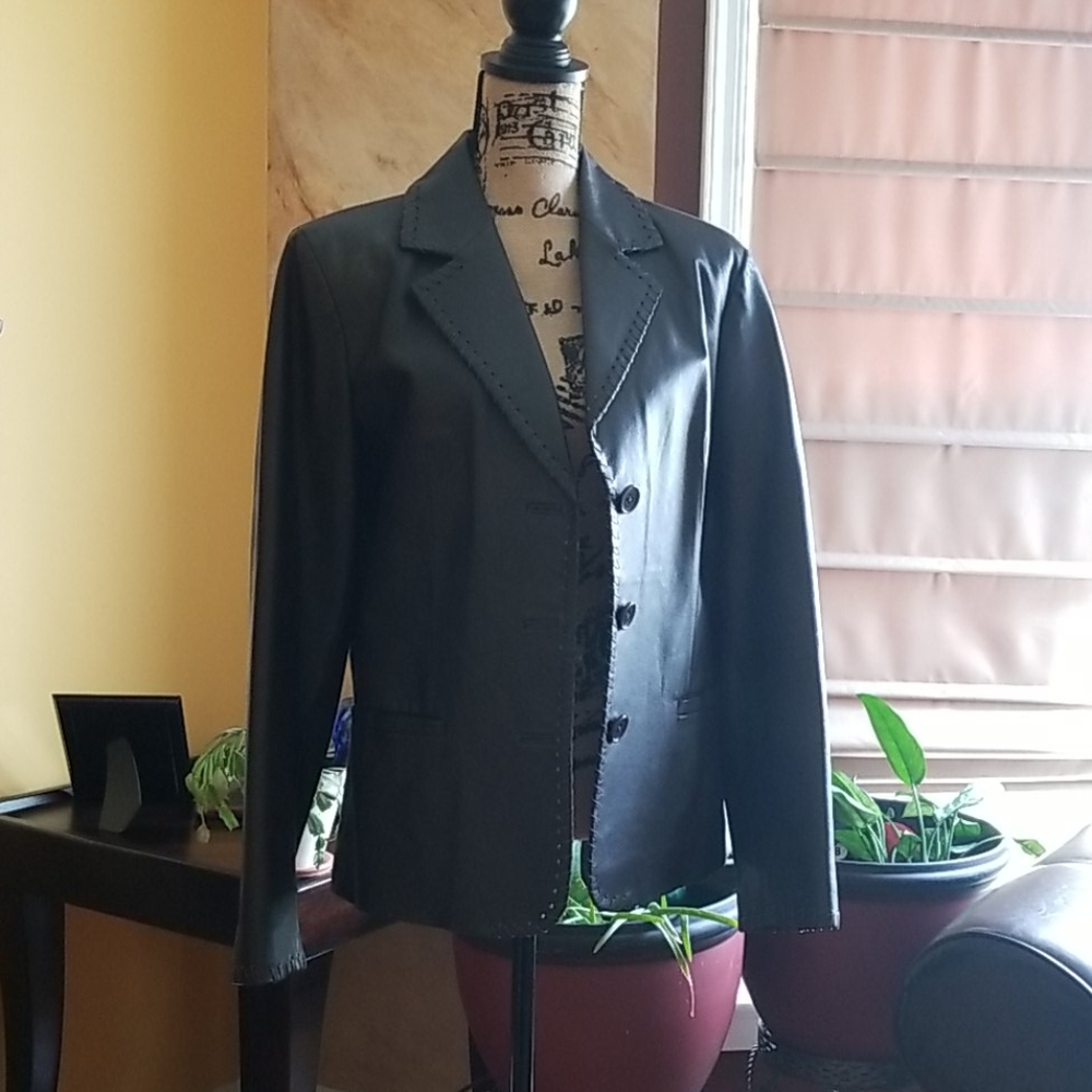 Newport News leather blazer